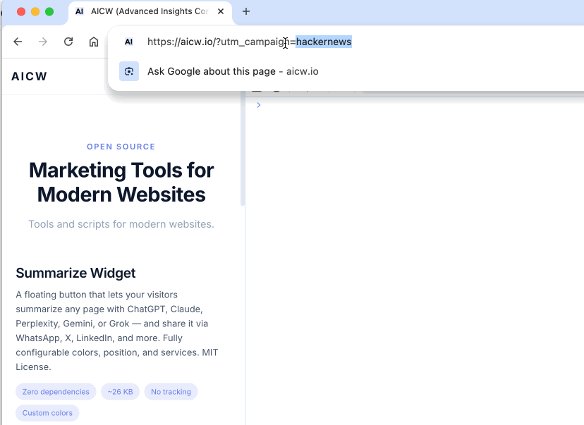 AICW Params Saver propagating UTM parameters across internal links
